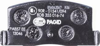 HELLA PAGID 8DB 355 016-741 - Brake Pad Set, disc brake autospares.lv