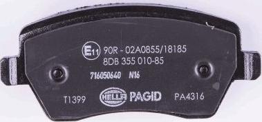 HELLA PAGID 8DB 355 010-851 - Brake Pad Set, disc brake autospares.lv