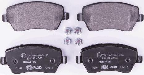 HELLA PAGID 8DB 355 010-851 - Brake Pad Set, disc brake autospares.lv