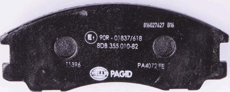 HELLA PAGID 8DB 355 010-821 - Brake Pad Set, disc brake autospares.lv