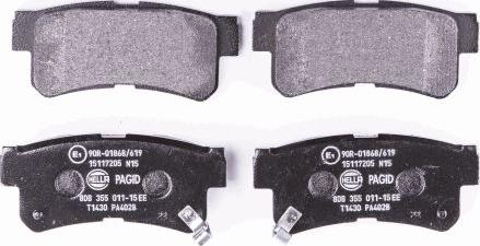 HELLA PAGID 8DB 355 011-151 - Brake Pad Set, disc brake autospares.lv