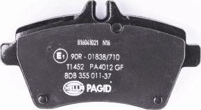 HELLA PAGID 8DB 355 011-371 - Brake Pad Set, disc brake autospares.lv