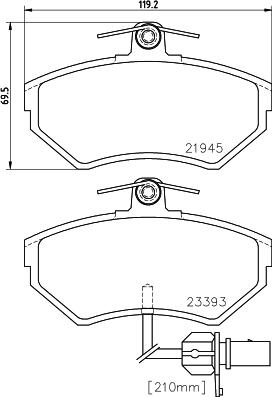 HELLA PAGID 8DB 355 018-451 - Brake Pad Set, disc brake autospares.lv