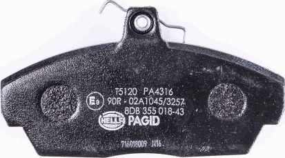 HELLA PAGID 8DB 355 018-431 - Brake Pad Set, disc brake autospares.lv