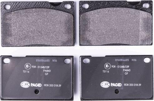 HELLA PAGID 8DB 355 018-391 - Brake Pad Set, disc brake autospares.lv