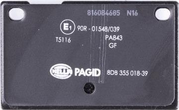 HELLA PAGID 8DB 355 018-391 - Brake Pad Set, disc brake autospares.lv