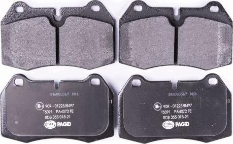 HELLA PAGID 8DB 355 018-211 - Brake Pad Set, disc brake autospares.lv