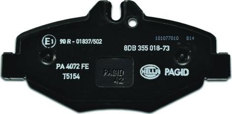 HELLA PAGID 8DB 355 018-731 - Brake Pad Set, disc brake autospares.lv