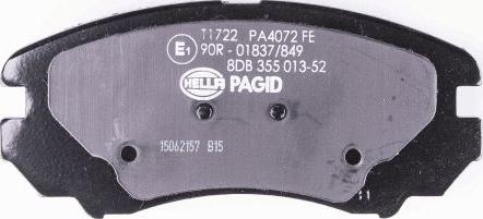 HELLA PAGID 8DB 355 013-521 - Brake Pad Set, disc brake autospares.lv