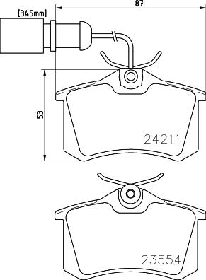 HELLA PAGID 8DB 355 013-131 - Brake Pad Set, disc brake autospares.lv