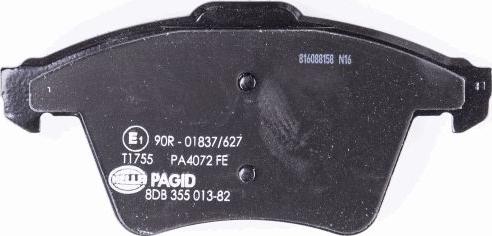 HELLA PAGID 8DB 355 013-821 - Brake Pad Set, disc brake autospares.lv