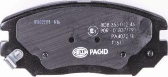 HELLA PAGID 8DB 355 012-461 - Brake Pad Set, disc brake autospares.lv