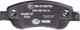 HELLA PAGID 8DB 355 012-141 - Brake Pad Set, disc brake autospares.lv