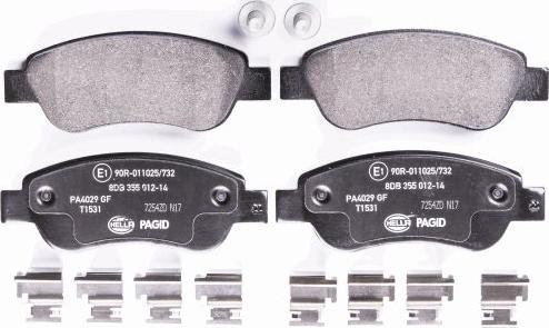 HELLA PAGID 8DB 355 012-141 - Brake Pad Set, disc brake autospares.lv