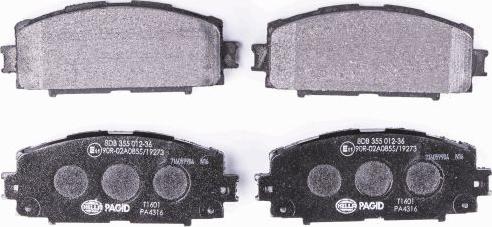 HELLA PAGID 8DB 355 012-361 - Brake Pad Set, disc brake autospares.lv