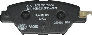 HELLA PAGID 8DB 355 036-521 - Brake Pad Set, disc brake autospares.lv