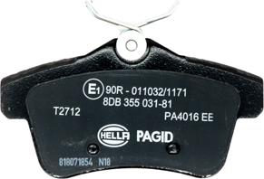 HELLA PAGID 8DB 355 031-811 - Brake Pad Set, disc brake autospares.lv