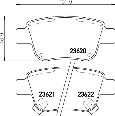 HELLA PAGID 8DB 355 029-621 - Brake Pad Set, disc brake autospares.lv