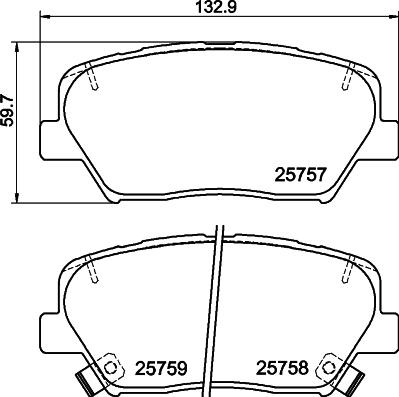 HELLA PAGID 8DB 355 025-911 - Brake Pad Set, disc brake autospares.lv