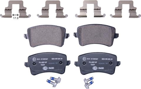 HELLA PAGID 8DB 355 025-391 - Brake Pad Set, disc brake autospares.lv