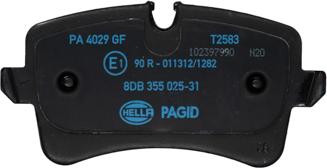 HELLA PAGID 8DB 355 025-311 - Brake Pad Set, disc brake autospares.lv