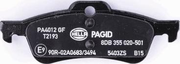 HELLA PAGID 8DB 355 020-501 - Brake Pad Set, disc brake autospares.lv