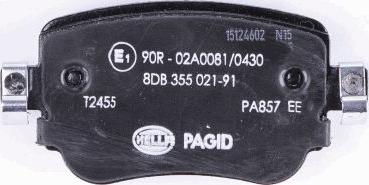 HELLA PAGID 8DB 355 021-911 - Brake Pad Set, disc brake autospares.lv