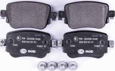 HELLA PAGID 8DB 355 021-911 - Brake Pad Set, disc brake autospares.lv