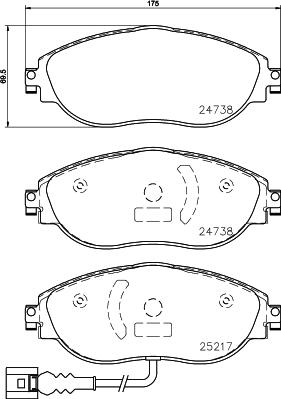 HELLA PAGID 8DB 355 021-971 - Brake Pad Set, disc brake autospares.lv