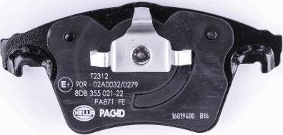 HELLA PAGID 8DB 355 021-221 - Brake Pad Set, disc brake autospares.lv