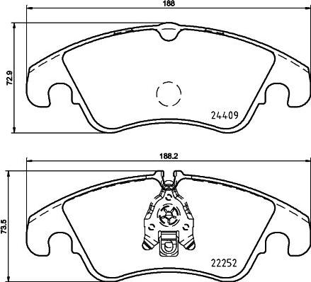 HELLA PAGID 8DB 355 023-221 - Brake Pad Set, disc brake autospares.lv