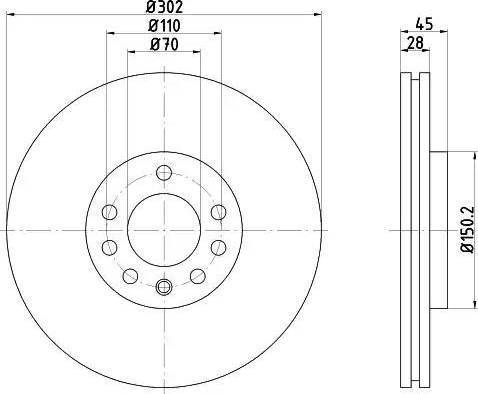 HELLA PAGID 8DD 355 109-171 - Brake Disc autospares.lv