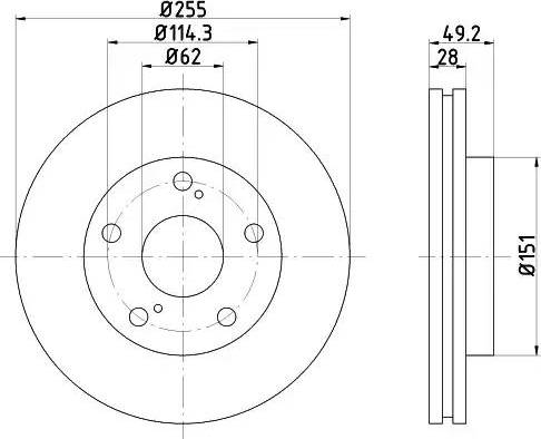 HELLA PAGID 8DD 355 104-911 - Brake Disc autospares.lv