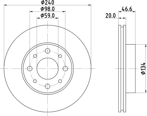 HELLA PAGID 8DD 355 105-881 - Brake Disc autospares.lv