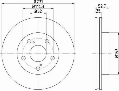 HELLA PAGID 8DD 355 105-261 - Brake Disc autospares.lv