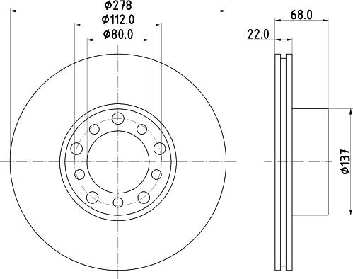 HELLA PAGID 8DD 355 100-401 - Brake Disc autospares.lv