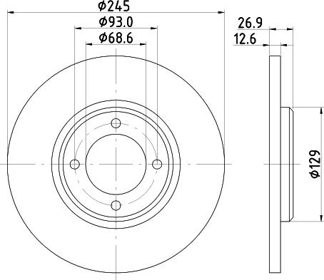 HELLA PAGID 8DD 355 100-021 - Brake Disc autospares.lv