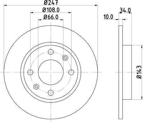 HELLA PAGID 8DD 355 100-841 - Brake Disc autospares.lv