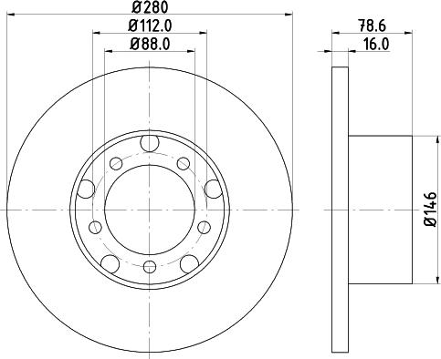 HELLA PAGID 8DD 355 100-201 - Brake Disc autospares.lv