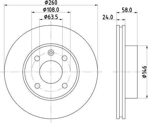 HELLA PAGID 8DD 355 100-721 - Brake Disc autospares.lv