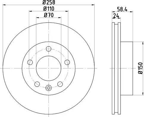 HELLA PAGID 8DD 355 101-421 - Brake Disc autospares.lv