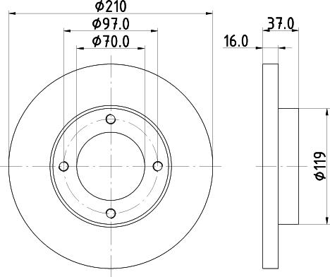 HELLA PAGID 8DD 355 108-491 - Brake Disc autospares.lv