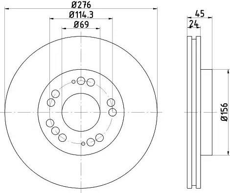 HELLA PAGID 8DD 355 108-741 - Brake Disc autospares.lv