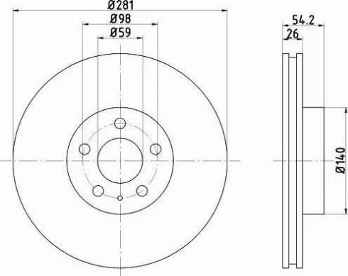 HELLA PAGID 8DD 355 103-941 - Brake Disc autospares.lv