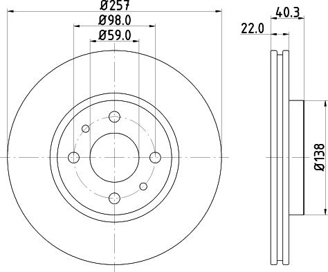 HELLA PAGID 8DD 355 103-971 - Brake Disc autospares.lv