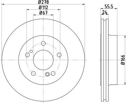 HELLA PAGID 8DD355103041 - Brake Disc autospares.lv