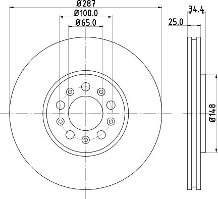 HELLA PAGID 8DD 355 123-591 - Brake Disc autospares.lv