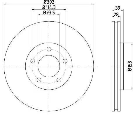 HELLA PAGID 8DD 355 107-881 - Brake Disc autospares.lv