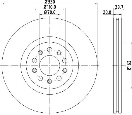 HELLA PAGID 8DD 355 116-651 - Brake Disc autospares.lv