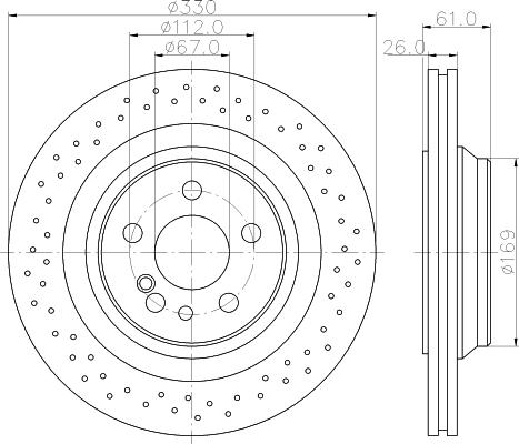 HELLA PAGID 8DD 355 122-702 - Brake Disc autospares.lv